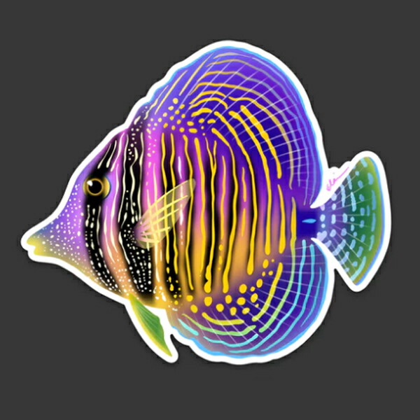 【楽天市場】【正規輸入品】lazycoffeedesign Rainbow Sailfin Tang Sticker：アクアテイラーズ 楽天市場支店
