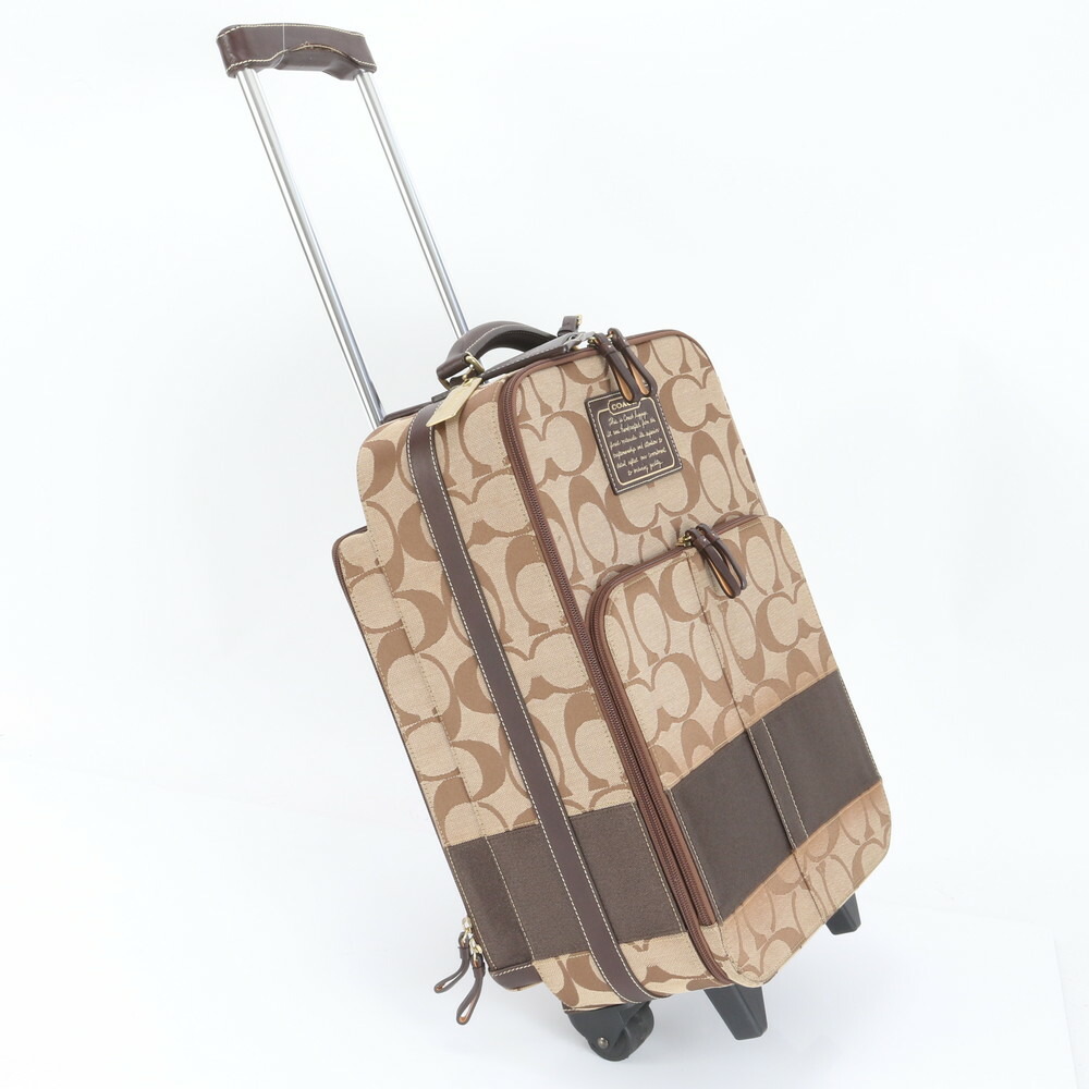 極美品‼️COACH コーチ　キャリーケース　シグネチャー　キャンバス　レザー 楽天市場】【バッグ】COACH コーチ シグネチャー キャリーケース