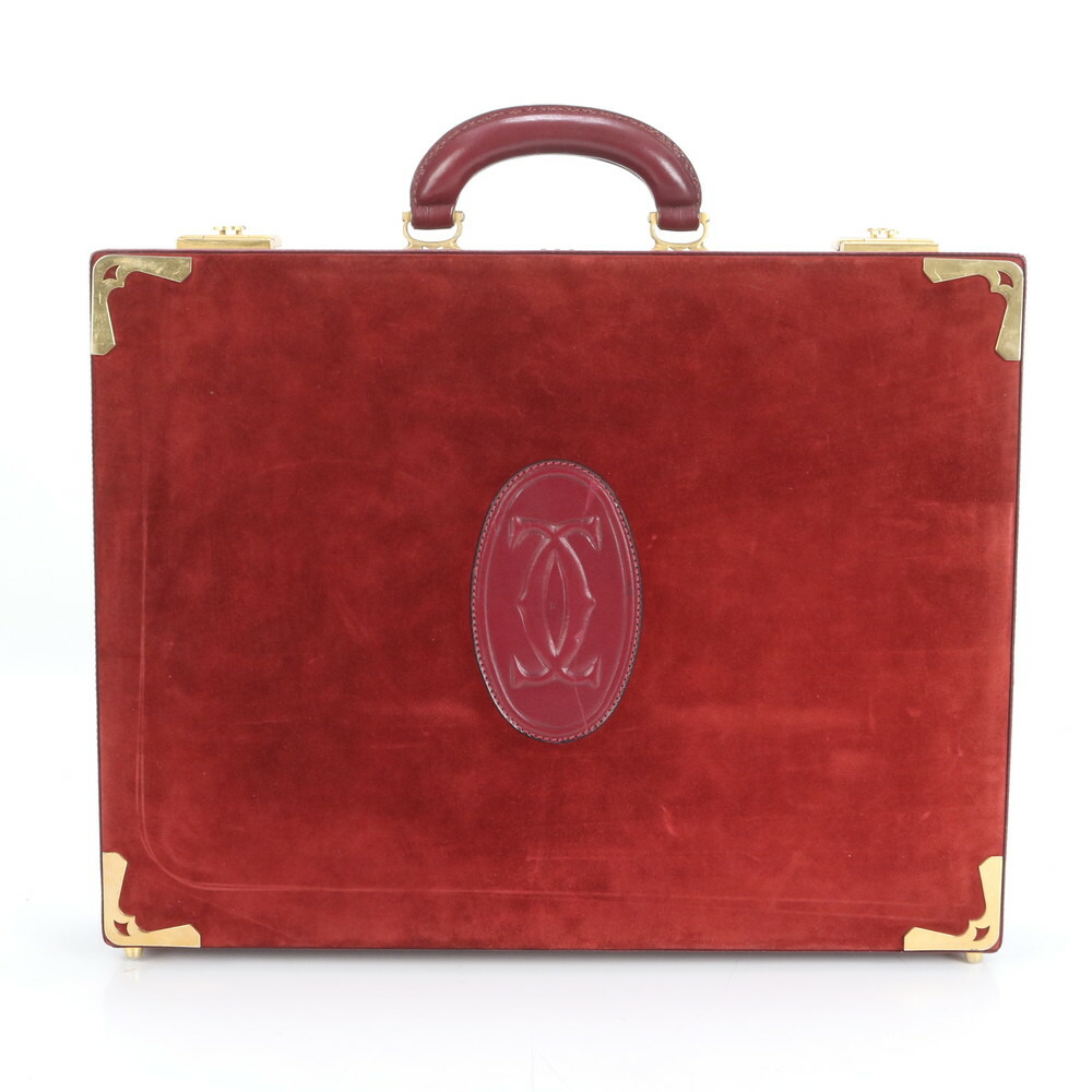 Cartier カルティエ アタッシュケース ダイヤルロック レザー ボルドー色 Cartier カルティエ アタッシュケース ダイヤルロック レザー