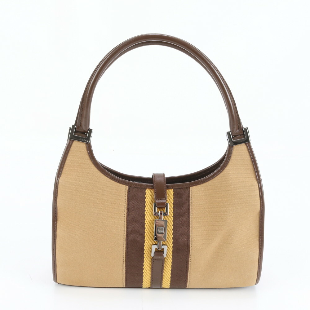 極美品 グッチ ジャッキー シェリー ライン 002 1068002 1068 レザー ショルダーバッグ 肩掛け ハンド レディース EEM DK4-8