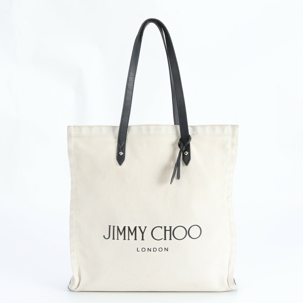 美品 ジミーチュウ レザー キャンバス トート バッグ 肩掛け ショルダー ハンド A4 レディース RUM DO19-1｜ブランドラコル