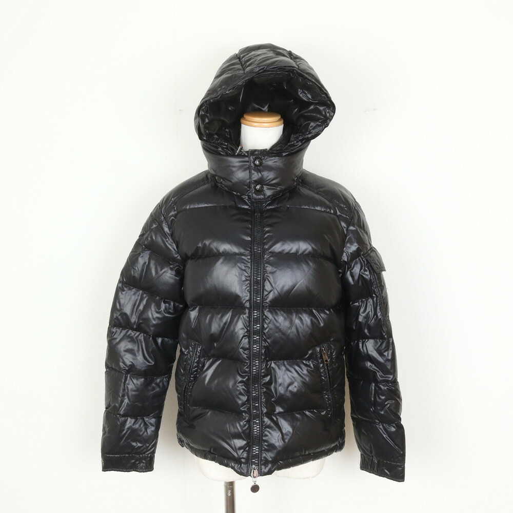 美品 モンクレール タグ付 フード 付 ダウン ジャケット ブラック 黒 0 上着 羽織 ファッション 洋服 レディース RBM DU37-2