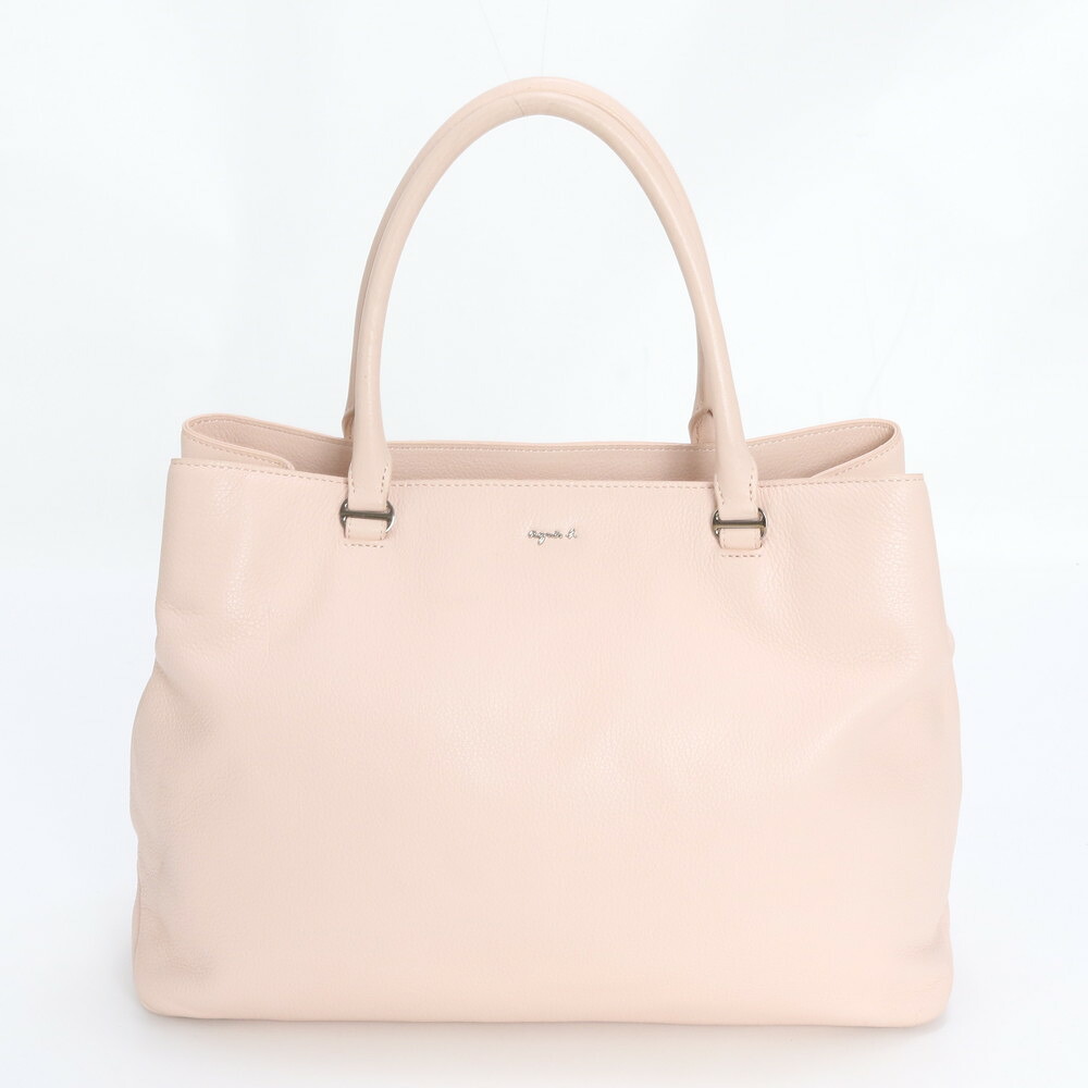 美品 アニエスベー レザー トート バッグ 肩掛け ショルダー ハンド ピンク レディース RRM DU14-9
