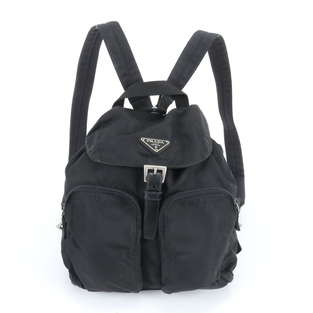 美品 プラダ テスート ナイロン トライアングルロゴ リュックサック リュック バックパック ブラック 黒 レディース REE DV5-8