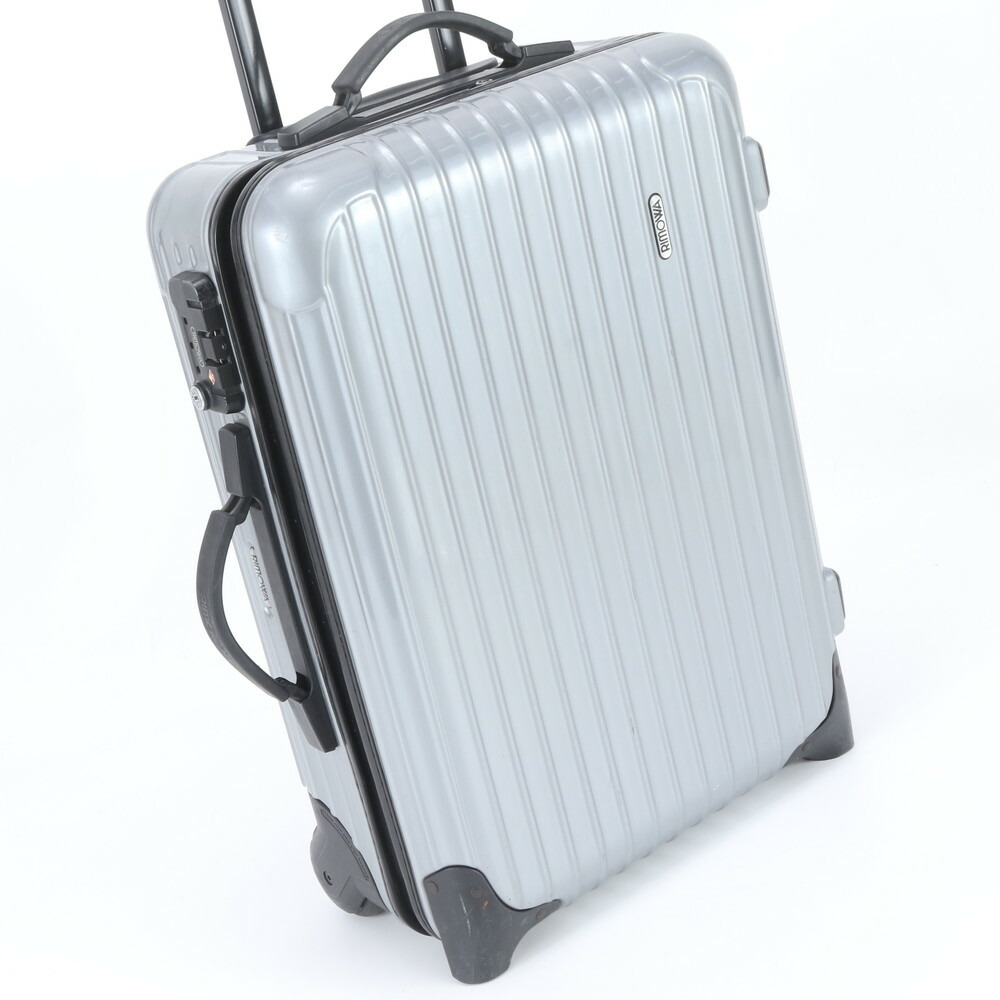美品 リモワ サルサ スーツケース キャリーケース バッグ 出張 旅行 トランク 本革 グレー メンズ レディース RWM DV22-2