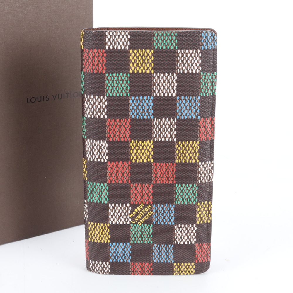 極美品 ルイヴィトン 2025SS RFID付 ダミエ ポルトフォイユ ブラザ LV 篇什 N00141 なめし革 長金入れ メンズ RWE DY5-8