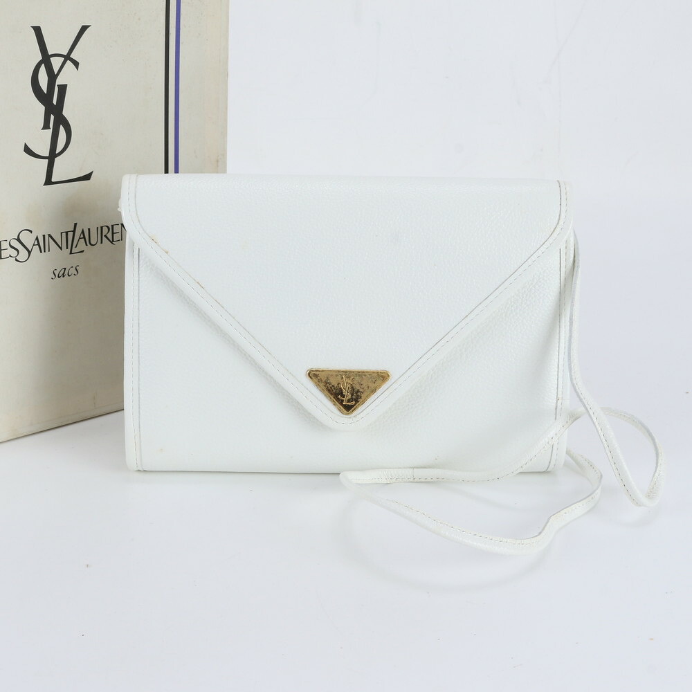 ヴィンテージ 前日 サンローラン YSL ロゴタイプ一皿 なめし革 ショルダーバッグ 曲がった掛け お手々 トート レディース EBM DZ22-10