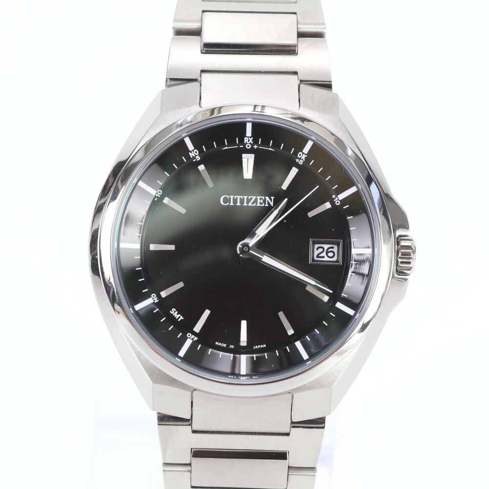 極美品 CITIZEN シチズン ATTESA アテッサ エコ運転 時辰儀 ご覧なさる CB3010-57E ウオッチ しろがね色 メンズ RGM EC27-4