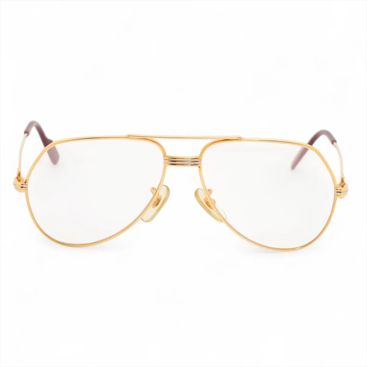 美品 カルティエ サントス 眼鏡 ゴールド 56□14 容れもの付 アイウェア メガネ メンズ レディース MMM EC50-9