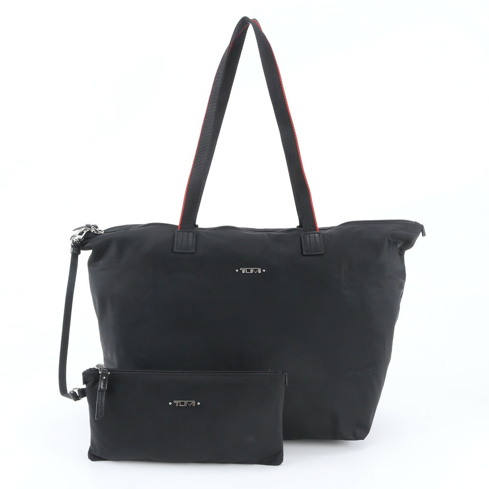 美品 TUMI トゥミ ジャスト イン ケース レザー ナイロン トート バッグ ショルダー 通勤 ブラック 黒 A4 メンズ RNM EJ46-7|ブランドラコル