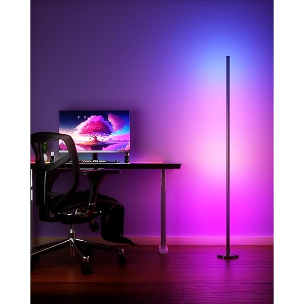 【貨物輸送無料】かっこ良いRGB LEDコーナーフロアランプ - 適用業務/遠隔操作相応う、1600万色 \u0026 68+一こま流行り物、快い音同期調整、タイマー据え付ける - リビング/臥し所/ゲーミングルームに至適