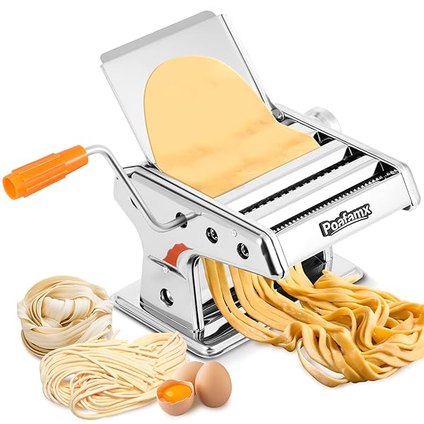 【送料無料】パスタマシン 手動 3カッター 2/4.5ｍｍ/8mm 6段階厚み調整 製麺機 ステンレス鋼｜ARストア　店 9,543円