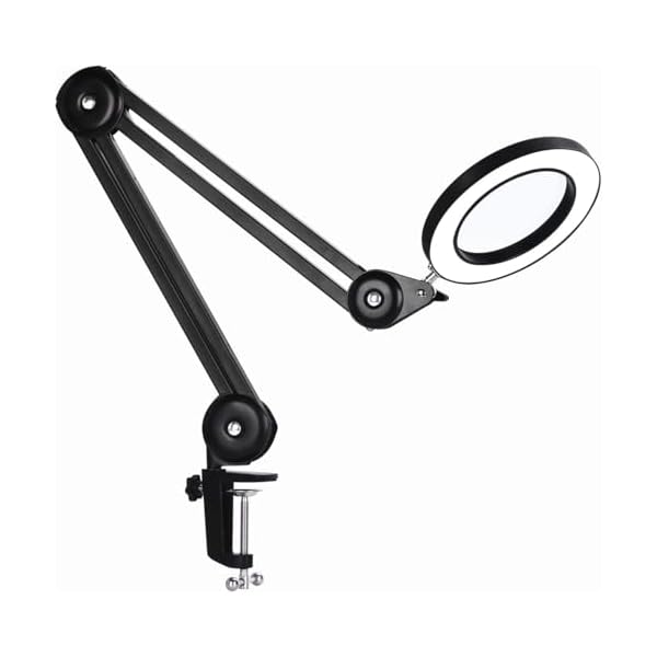 【貨物輸送無料】虫眼鏡 照明ランプ ともし火付き添い人 / 105粍 2.25x 水晶体 / 72個のLED / 3色合い光能力のあるともし火