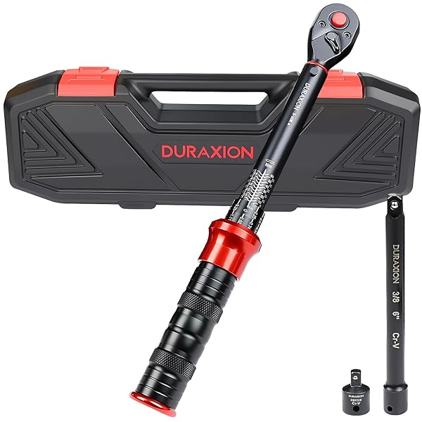 【送料無料】3/8インチ トルクレンチ バイク セット3点組レッド プレセット型 差込角9.5 mm 5-60