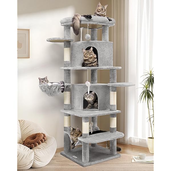 【送料無料】キャットタワー 据え置き 省スペース 猫タワー 大型猫用 多頭飼いに適していま｜ARストア　店