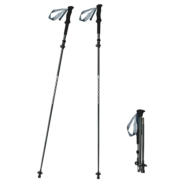 【送料無料】公式ショップ トレッキングポール 折りたたみ式 2本セット 登山 ストック カーボン+アルミ 190g/本 ウォーキングポール 山登り 軽量 ハイキング コンパクト アウトドア 男女兼用