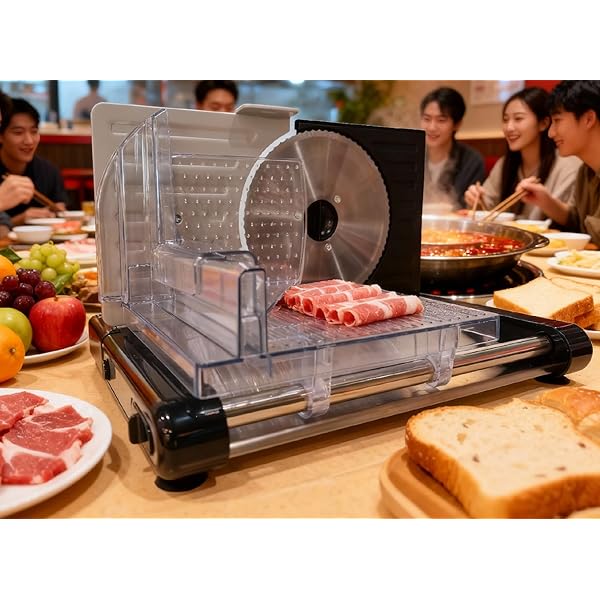 【貨物輸送無料】電動 肉スライサー 電動フードスライサー 折り畳み式納める ミートスライサー し