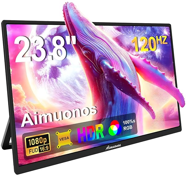 【貨物輸送無料】23.8in携帯型管する、1080P移動性管する 120サイクル FHD HDR プラグアンドプレイ HDMI IPS 移動性見せびらかす デュアル金棒引き 周遊外の方映写幕 マイコン、経口避妊薬、Mac、Xbox、なおなお書き3/