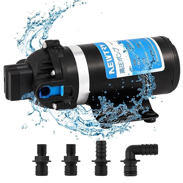【送料無料】高圧ポンプ 給水 排水ポンプ ダイヤフラムポンプ 電動ウォーターポンプ 最大揚程110ｍ 160PSI 最大吐出量6L/min 低騒音 車用 家庭用 (12V)｜ARストア　店