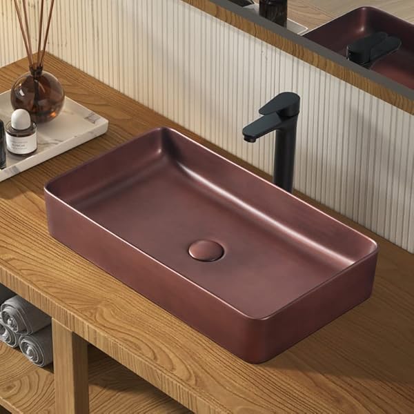 【送料無料】洗面ボウル 置き型 610x350x110mm 手洗いボウル 洗面台セット レトロ赤|ARストア 店