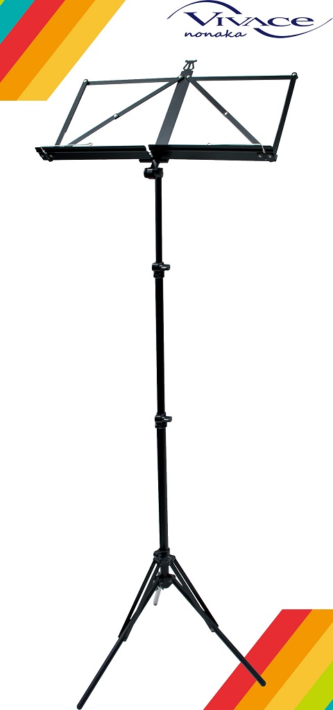 VIVACE　MS-500　Music Stand ヴィバーチェ　譜面台　折りたたみ式（ブラック） 超軽量アルミ譜面台｜アラバスタ　ミュージック