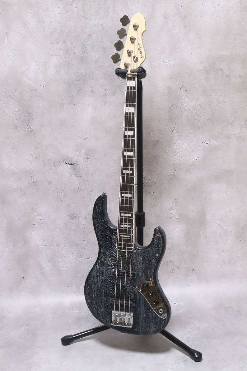 Grass Roots G-AMAZE-DX/LS　 Black Satin in White　 グラスルーツ　 エレキベース　 アメイズ