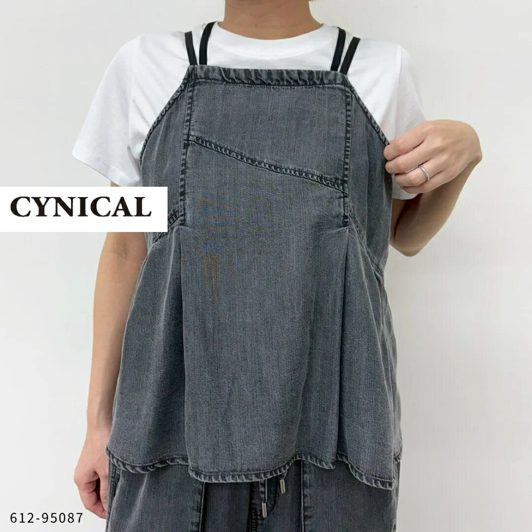 CYNICAL ( シニカル ) 【 612-95087 】CYNICAL テンセルデニムキャミブラウス キャミソール レディース ジーンズ 拾独居室 花の冠yd 40代 雅びやか 成年者 亭主もち 心地よい 好いたらしいめ ゆったり 春 夏 セットアップ 流行り