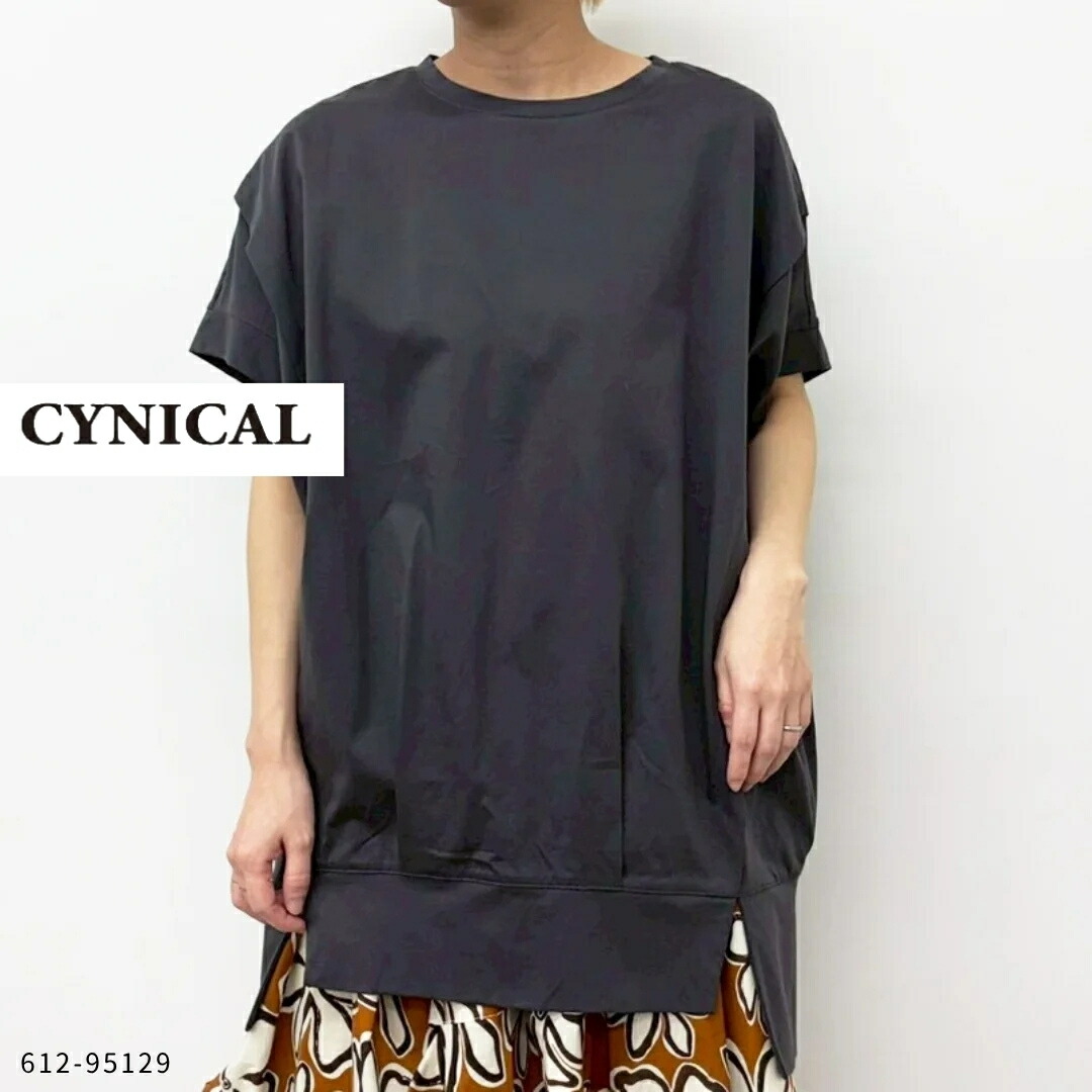 CYNICAL ( シニカル ) 【 612-95129 】CYNICAL シルケット天竺弗マンプルオーバー プルオーバー レディース 弗マン 半袖 シルケット 体型押しかぶせる 40代 雅びやか 成年者 お上さん 好いたらしいめ ゆったり 心地よい 春 夏 綿織物