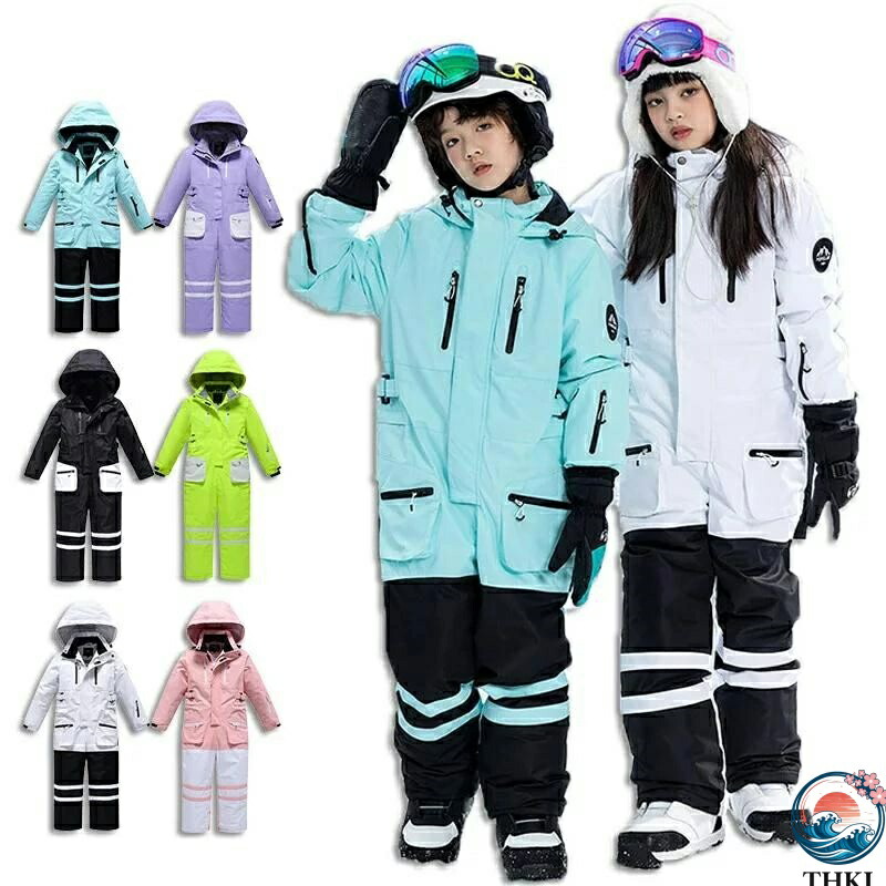 【全品2点で5%OFF】スキー ウェア つなぎ 子ども服 キッズ ジュニア スノーボードウェア 男の子 女の子 ワンピース スノボウェア オーバーオール 防風 防水 保温 防寒 スキー場