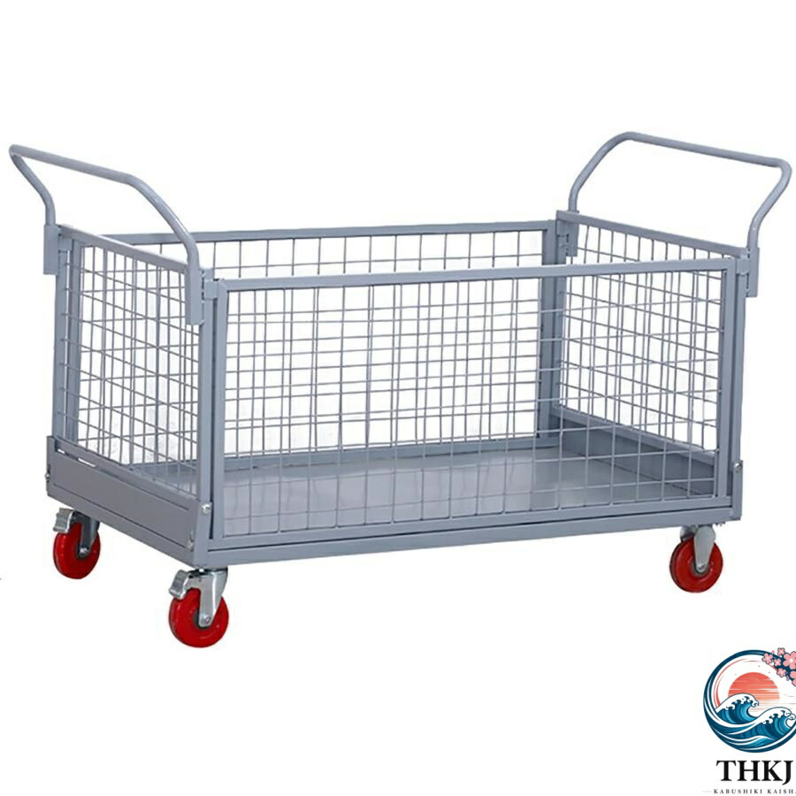 【全品5%ポイント】台車 天使のカゴ台車 荷重500kg メッシュ台車 ブレーキ付き 静音台車 取り外し可能金網付 運搬車 折り畳み 小型 安全 持ち運び便利|aragok
