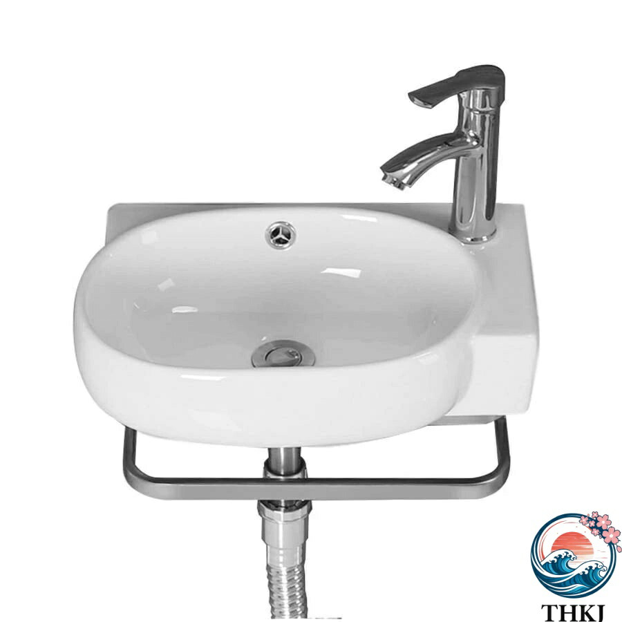 【全品5%尖んがり】洗面台 洗面どんぶり鉢 小型 飾りつけ 洗面シンク THKJ 瀬戸もの製飾り気の無い洗面台 温水および冷水の水道の栓付き添い人 室内用便器どんぶり鉢水抜き付き添い人 風呂場洗面台用 室外屋内