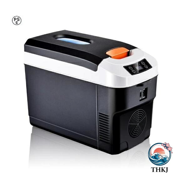 【全品2点で5%OFF】10L車載冷蔵庫 ポータブル冷蔵庫 -10℃?+65℃調整 持ち運べる小型冷蔵庫 クーラーボックス 家庭用車載用 静音 DC12V/24V ブラック/ブラ