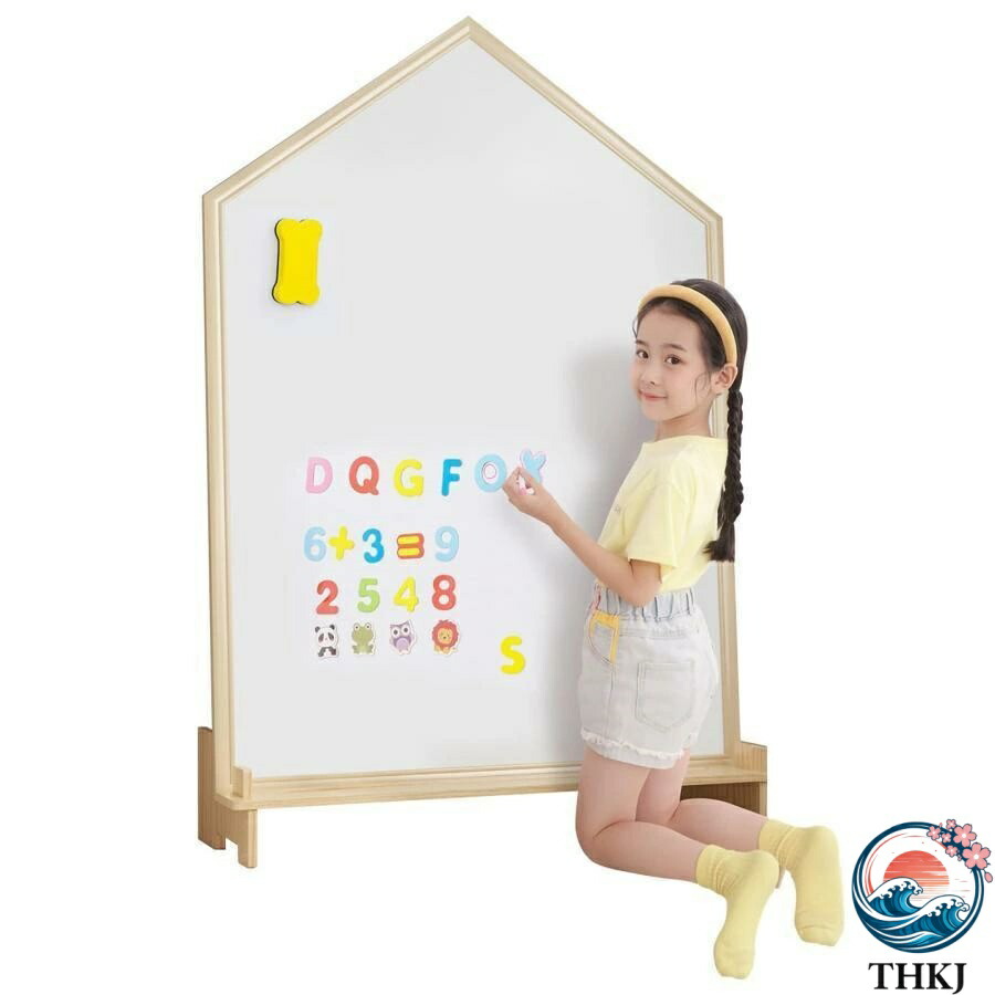【全品2点で5%OFF】ホワイトボード 子供 黒板 お絵描きボード 両面ボード ビッグサイズ THKJ 知育教育 脚付き マグネット付き 掛け＆立て両用 1~8歳子供