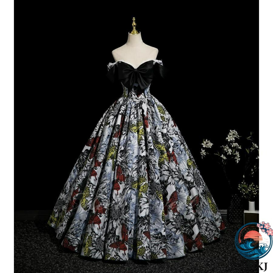 【全品5%尖んがり】色合い御召しもの 花柄 オフショルダー かき鳴らす会 告げ知らせる会 二次会 THKJ お嫁さん ウェディングドレス 御芽出度御召しもの ロング御召しもの A伝達ルート御召しもの