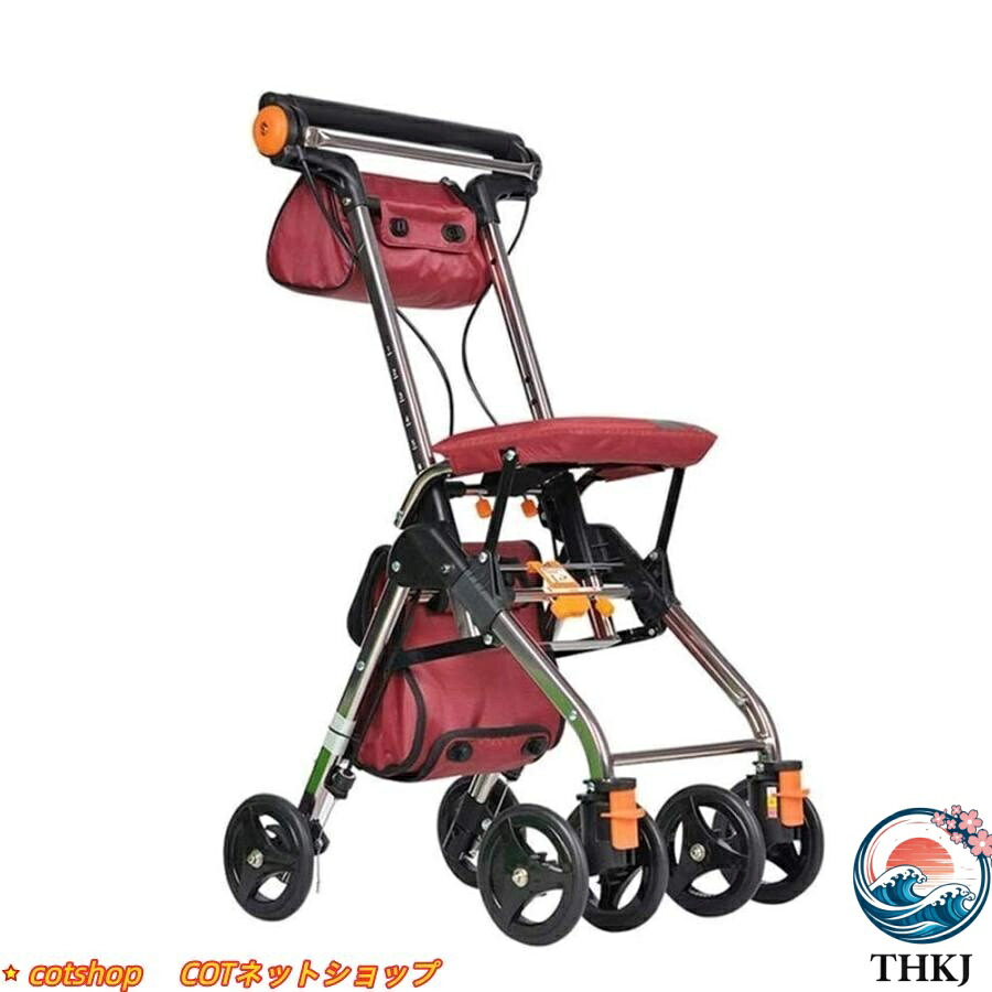 【全品5%ポイント】高齢者用歩行器歩行器歩行器シート付き 4輪ポータブル歩行補助具折りたたみ式 医療用ロ ーリング ウォーカ ーダブル ブレーキ｜aragok