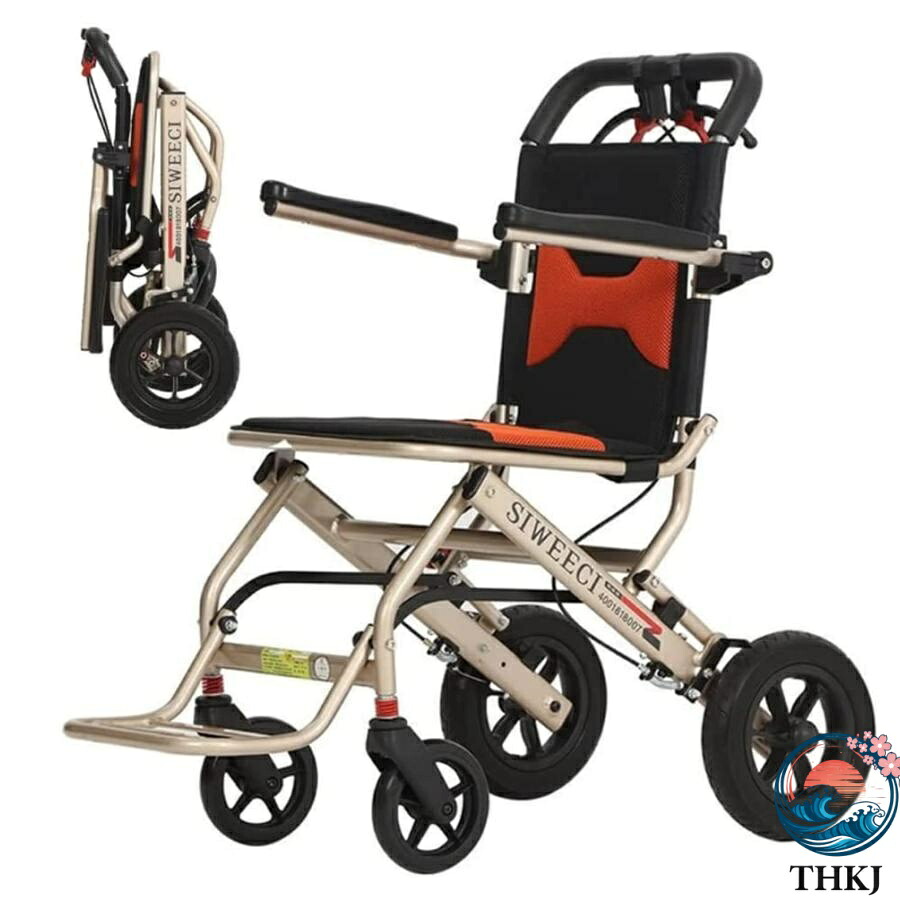 【全品5%尖んがり】車椅子 軽さ 折り畳み 車いす 軽さ送りとどける腰掛け 車イス 旅する用 THKJ 介護 しり押し用 小回り パウダーコンパクト 飾り気の無い車いす しり押し打ちきり付き添い人 航空機