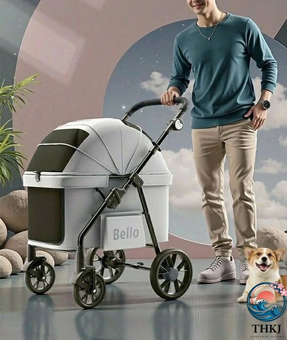 【全品5%ポイント】ペットカート ハンドル多階段調節可 大型犬 中型犬 小型犬 ペットキャリー 犬カート 犬用 バギー 折りたたみ式 多頭 犬バ 快適ケア|aragok