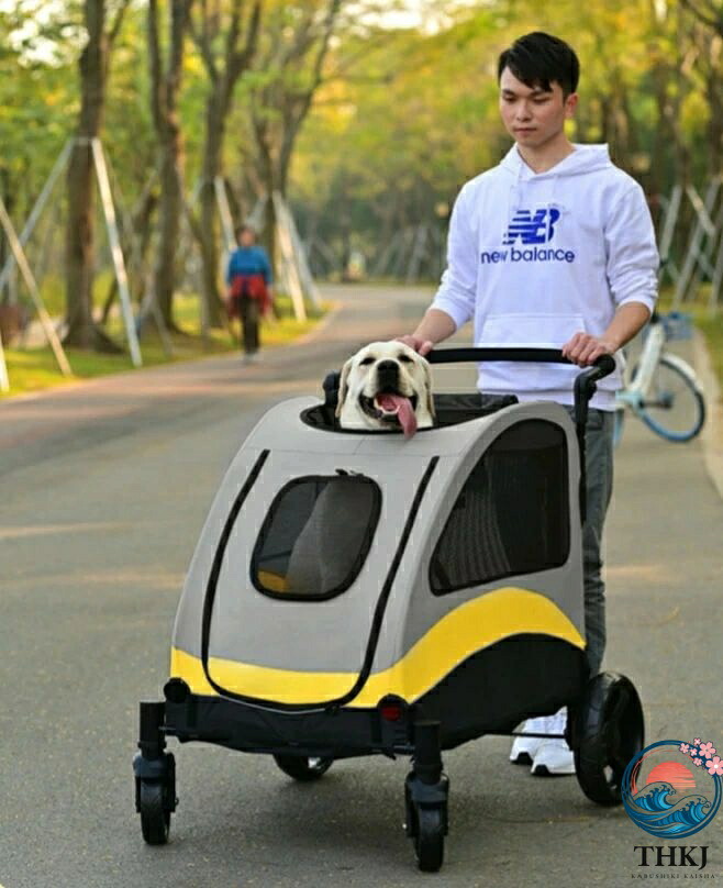 【全品5%尖んがり】4輪愛玩動物手押し車 愛玩動物手押し車 愛玩動物 手押し車 乳母車 大型犬 中型犬 THKJ 多頭 大きめ 折り畳み 牢固たる 精神的な統合飾り気の無い 折りたたみ 犬用乳母車