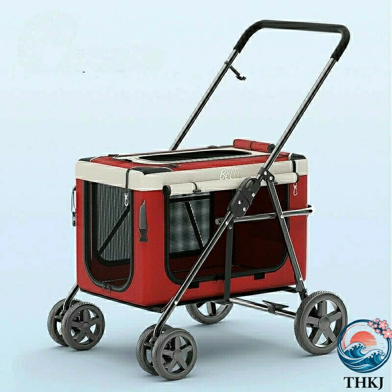 【全品5%尖んがり】大型犬 手押し車 愛玩動物手押し車 中型犬 小型犬 多頭 4輪 THKJ 折りたたみ 犬用 ドッグカート 愛玩動物 持ちはこび 乳母車 ストッパー お取りつくろう飾り気の無い