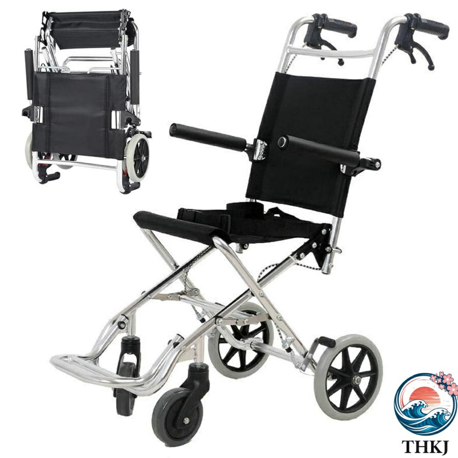 【全品5%尖んがり】車いす 折りたたみ 御手伝い型 折り畳み車いす 軽さ 飾り気のない車いす THKJ 御手伝い打ち切り付き添い人 車椅子 介護?御手伝い用 安全性のある三尺帯付き添い人 御手伝い用 軽銀