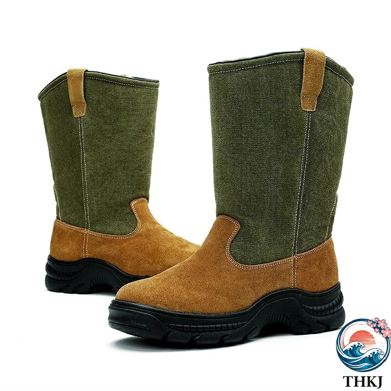 【全品2点で5%OFF】メンズ スノーブーツ 大きいサイズ グリーン 長靴 シューズ 冬 暖かい 防滑 滑り止め ブーツ 綿靴 防寒 コンバットブーツ カジュアル