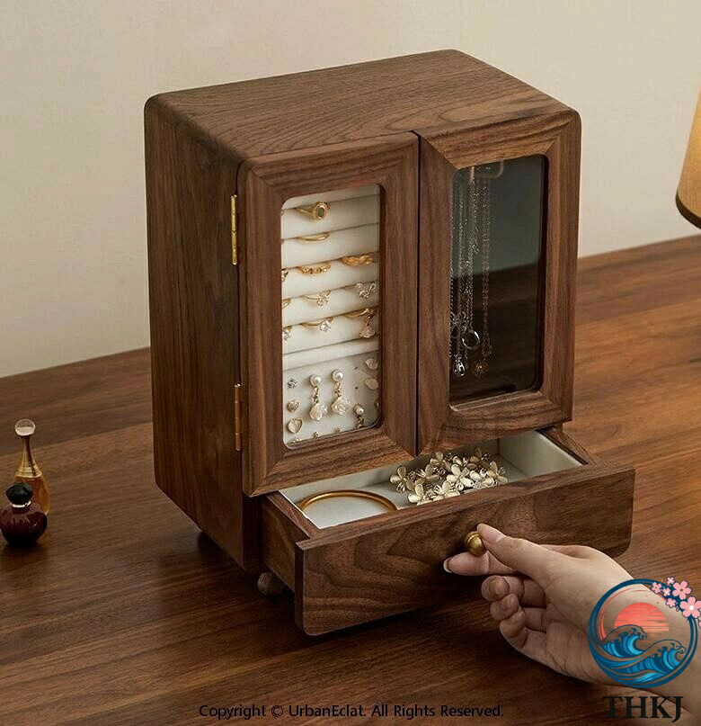 【全品2点で5%OFF】アクセサリーケース ジュエリーボックス 木製 アンティーク風 ジュエリーケース アクセサリーボックス 大容量 引き出し 小物入れ アクセサリー 可愛い コンパクト おしゃれ 収納 15,253円