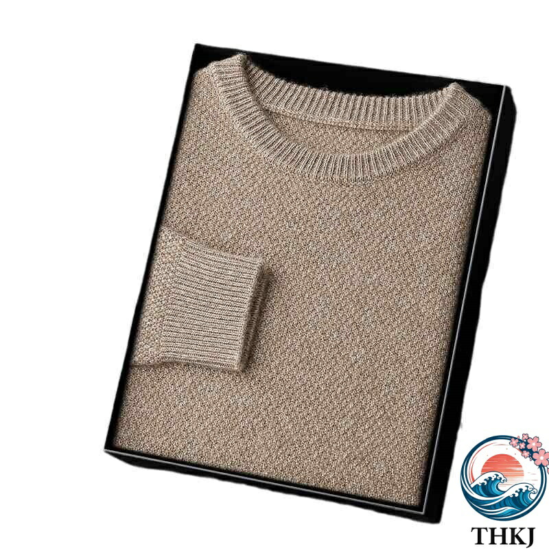 【全品2点で5%OFF】セーター メンズ 男性用 秋冬 厚手 クルーネック 丸首 カシミヤニット THKJ ビジネス カジュアル 通勤 オフィス ゆったり ルーズ 高級感