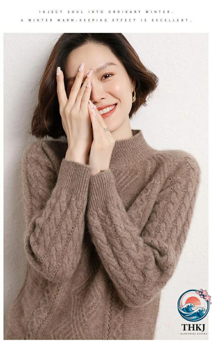 【全品2点で5%OFF】カシミヤセーター 100% カシミヤ ハイネックセーター ウールセーター レディース ハイネック ニット 無地 シンプル 長袖