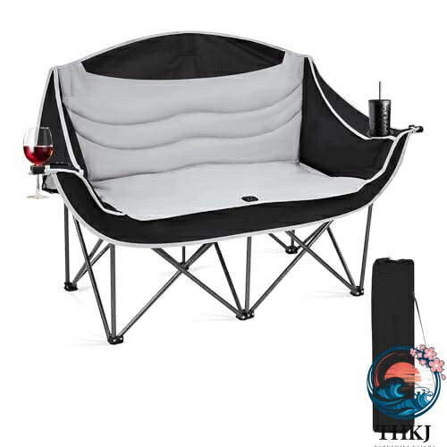 【全品2点で5%OFF】キャンプ 椅子 2人掛け アウトドアチェア 二人用 折りたたみ コンパクト ソファチェア カップルチェア【耐荷重300kg】 枕付き 軽量 イス