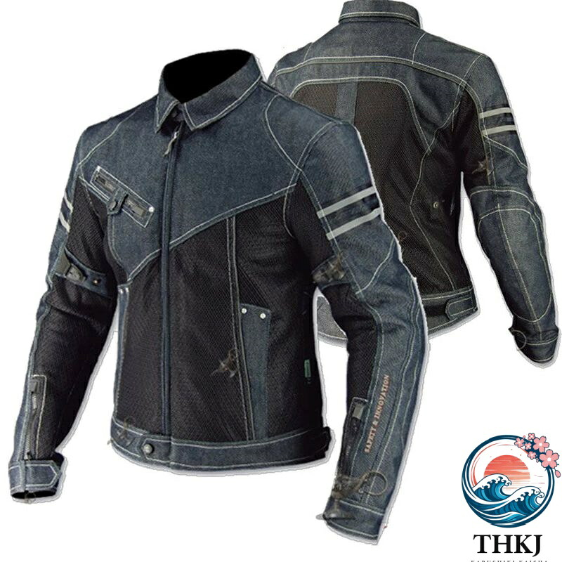 【全品5%ポイント】バイクウエア バイクジャケット メッシュ 通気性 デニムバイクジャケット パッド付 耐磨 春夏秋 バイク用品 カコイイ 耐衝撃｜aragok