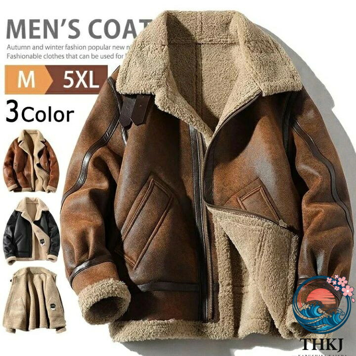 【全品2点で5%OFF】ライダース ムートンジャケット メンズ シングルライダース フライトジャケット 裏起毛 裏ボア ムートンコート ブルゾン アウター スエ