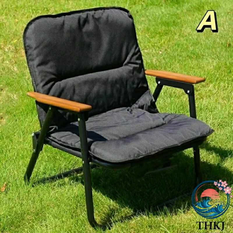 【全品2点で5%OFF】ベンチ椅子 アウトドアチェア 折りたたみ キャンプチェア アウトドア ベンチ キャンプ ベンチ 軽量 クッション付き 木製 アームレスト