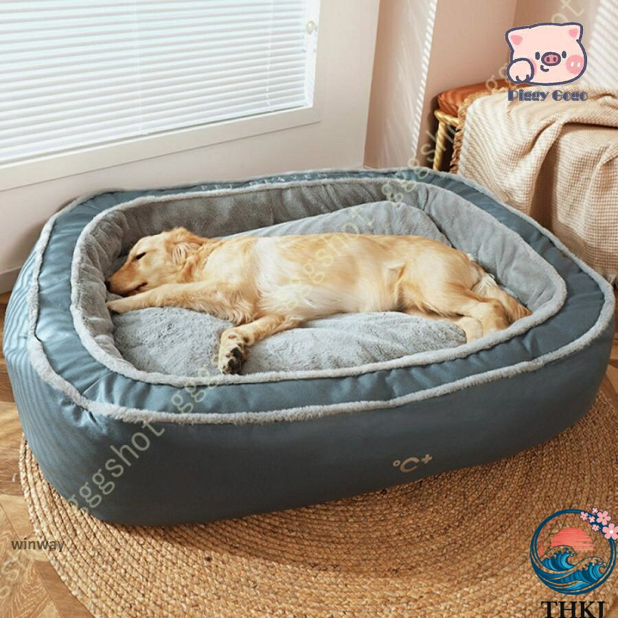 【全品5%尖んがり】犬 臥榻 冬 中型犬 愛玩動物ベット 愛玩動物寝椅子 大型犬 THKJ ふわふわ パステル色の 犬用 思わしい 洗える 上滑り打ち切り あったか 吸湿通気