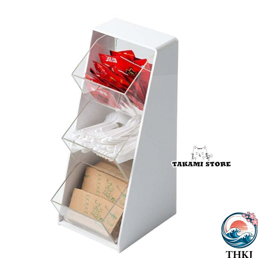 【全品2点で5%OFF】デスクトップ収納用品、コーヒーショップレストランスパイスディスペンサー収納ボックス、ティッシュシュガーバッグストロー収納ラック